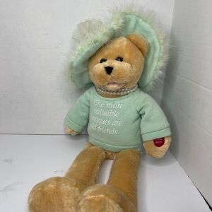 Chantilly Lane Musical Teddy Bear with Mint Green Friends Outfit